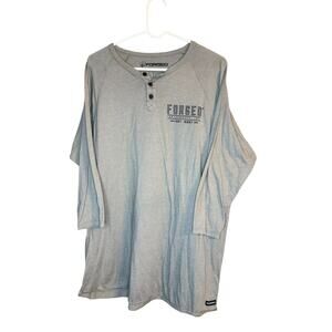 Forged Men's 3/4 Sleeve Gray T-Shirt Size XL